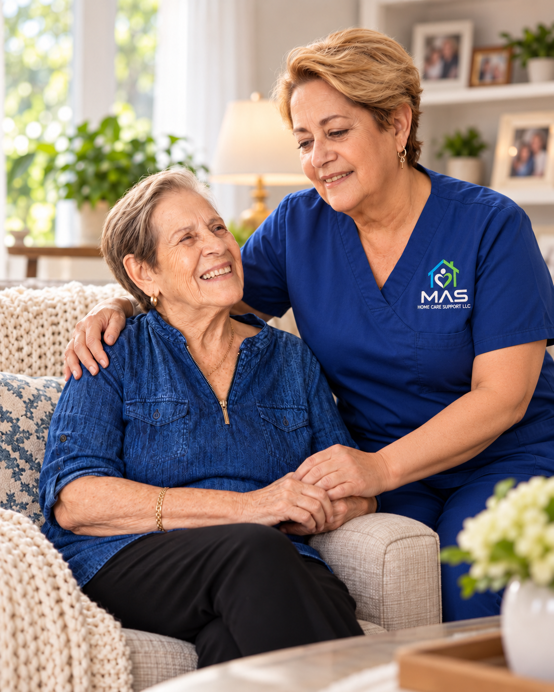 MAS Home Care Support caregiver assisting a client at home
